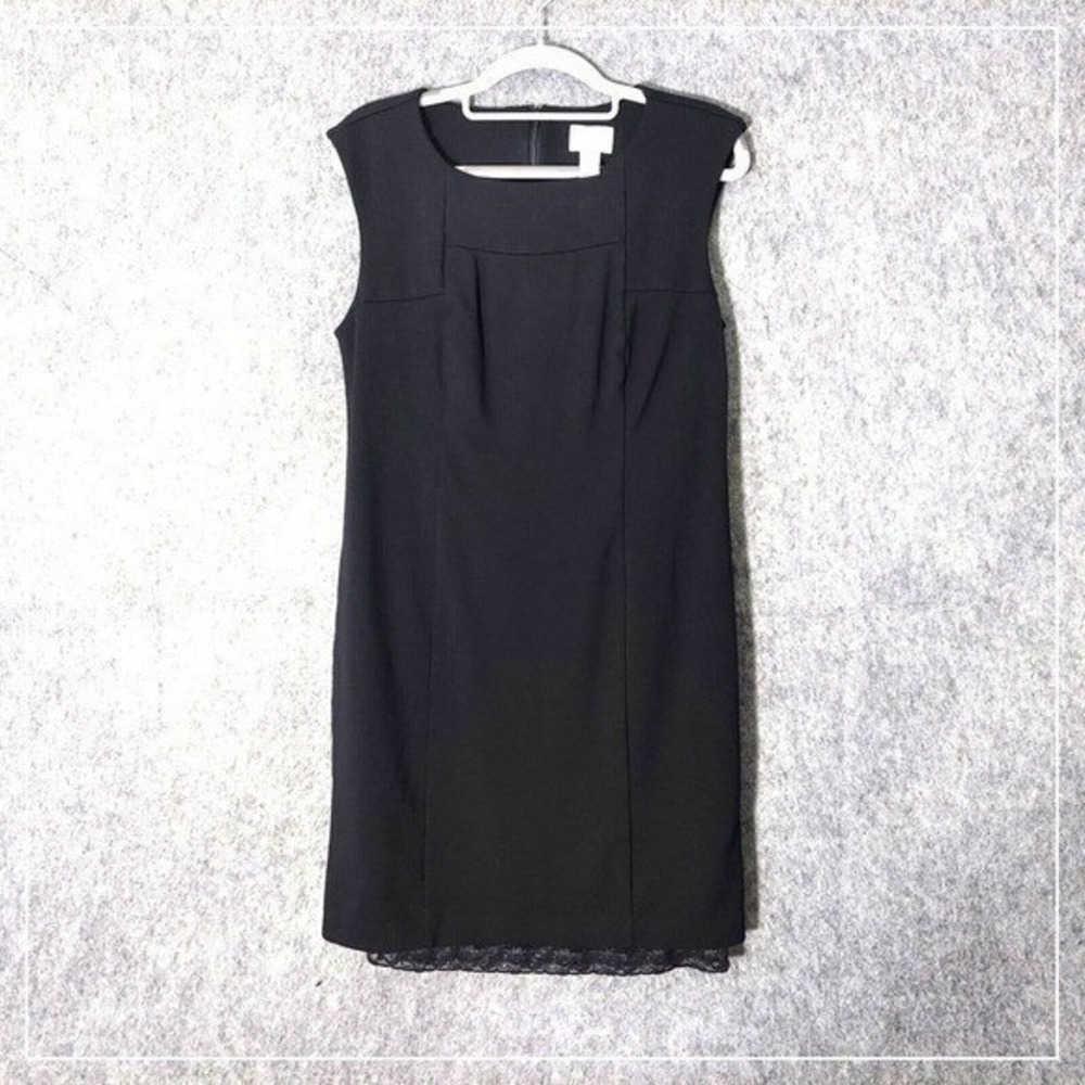 Chicos So Slimming Dress S‎ Black Sheath Career Cocktail Office Business Stretch